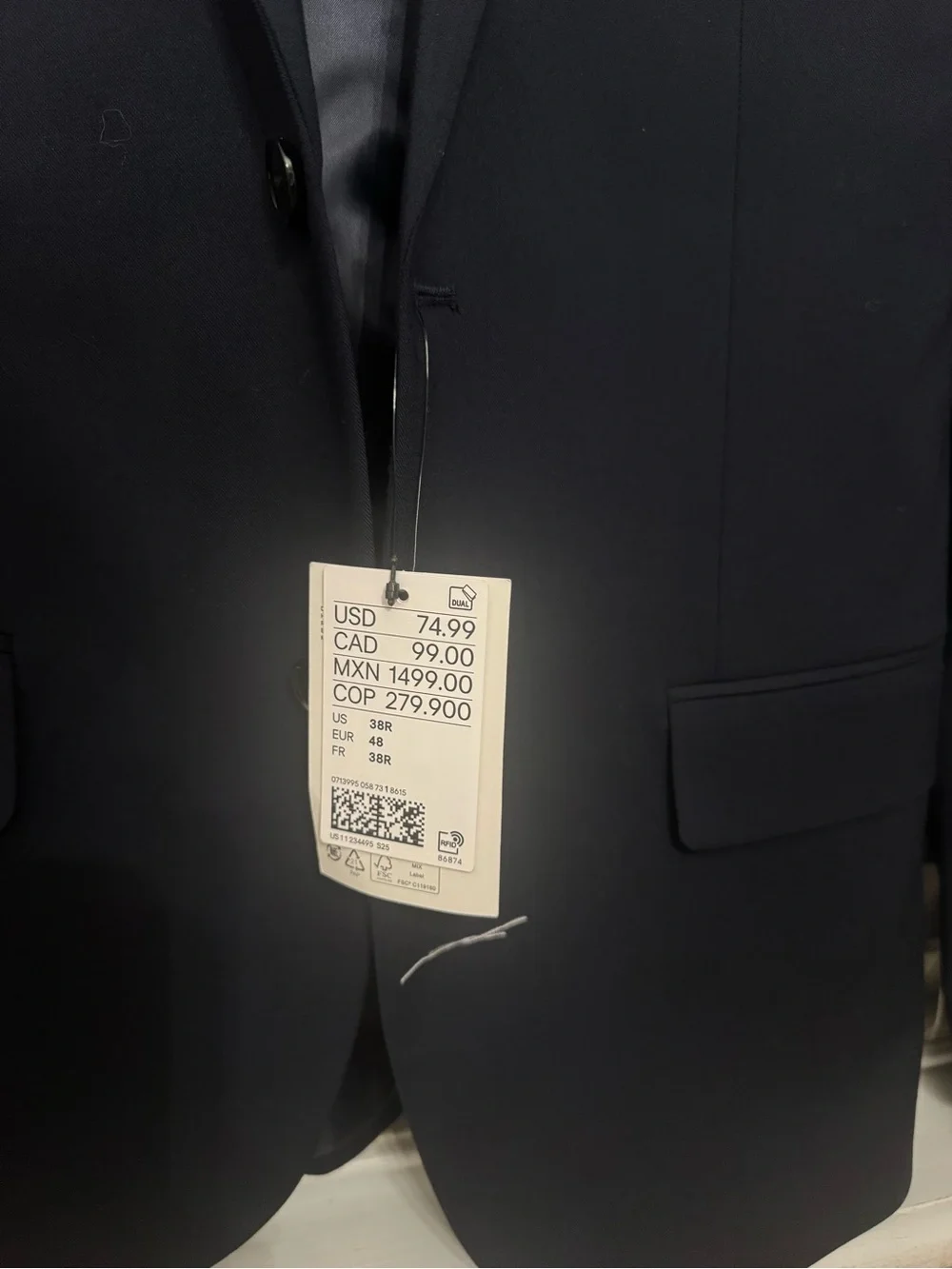 H&M Dark Navy Men's Suit Jacket and Trousers